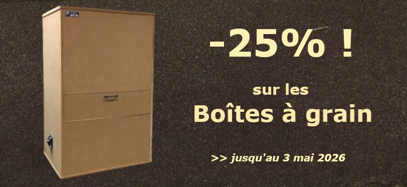 Les boîtes à grain sont en promotion à -25% jusqu'au 3 mai 2026