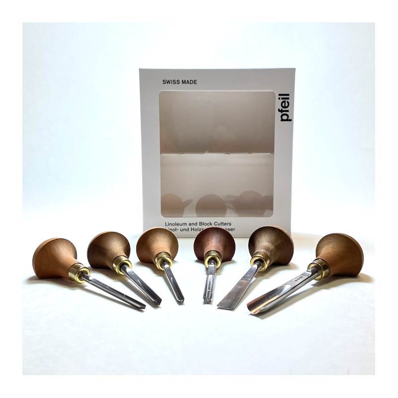 Set of Pfeil gouges for linocuts and woodcuts - LSL - large