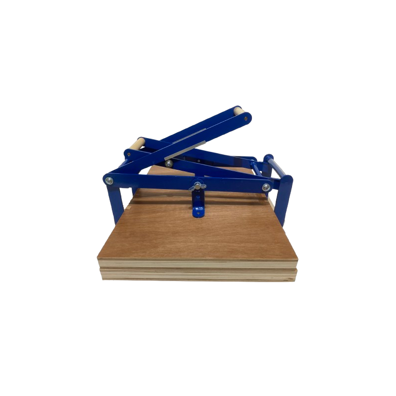 Presse à levier bois et lino Woodzilla - bleu