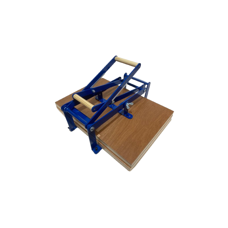 Presse à levier bois et lino Woodzilla - bleu
