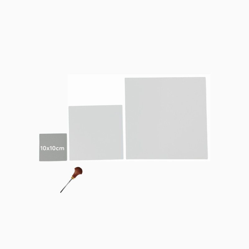 linoleum for linocutting in square formats 10x10