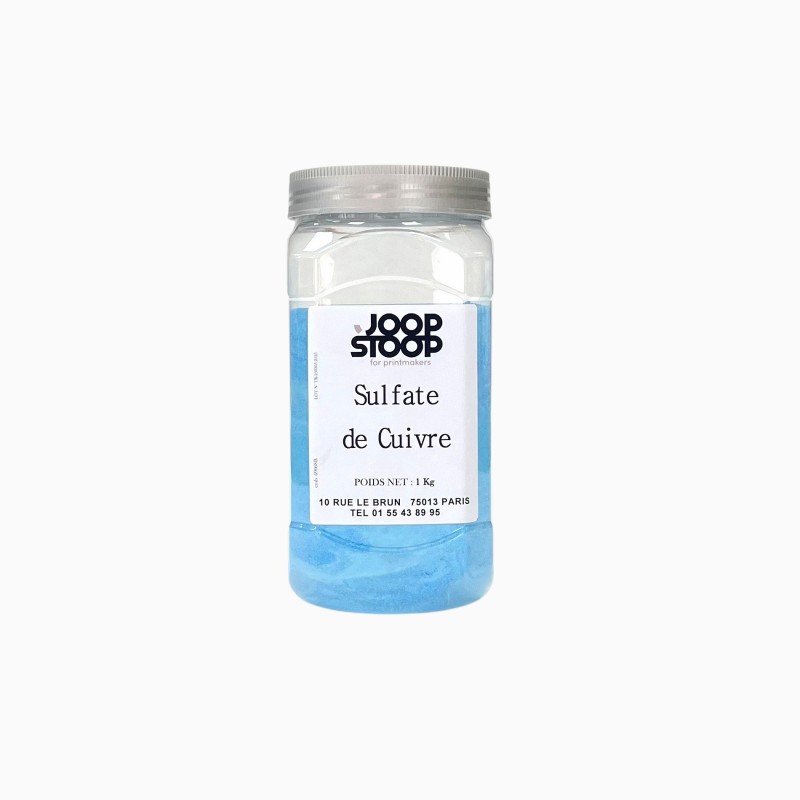 Sulfate de cuivre. Mordant pour la gravure zinc alu acier