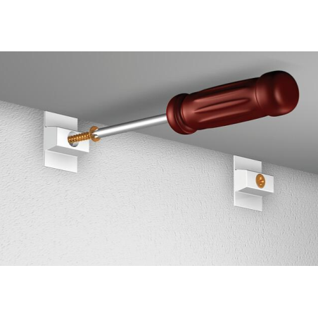 Click-rail blanc 2m, cimaise, système d'accrochage, fixation click & connect, fixation mur Click-rail blanc 2m, cimaise, système d'accrochage, fixation click & connect, fixation mur