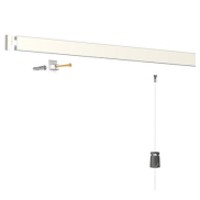 Click-rail blanc 2m, cimaise, système d'accrochage, fil en perlon, accrochage, crochet et fil Click-rail blanc 2m, cimaise, système d'accrochage, fil en perlon, accrochage, crochet et fil