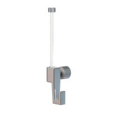 Strong and discreet metal hook for hanging frames up to 4 kg on 2 mm wires or rods. art hanging systems, cimaises Strong and discreet metal hook for hanging frames up to 4 kg on 2 mm wires or rods. art hanging systems, cimaises