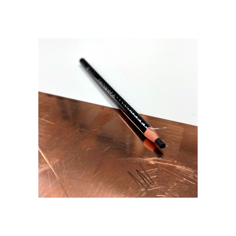 Mitsubishi Dermatograph pencil on a copper plate