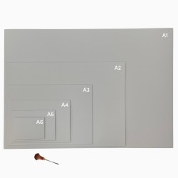 linoléum pour la linogravure en formats A, forbo, lino gris, gravure relief, Joop Stoop, linoleum