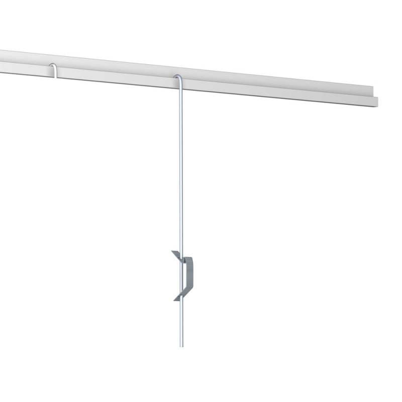 Close-up of an Artiteq sliding spring hook on a Ø 3 mm steel rod, joop stoop paris